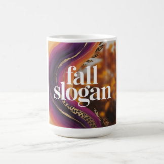 Taza De Café Cae eslogan Naranja púrpura tipografía leopardo