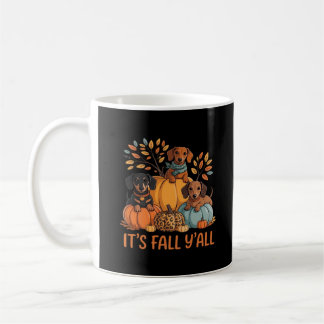 Taza De Café Cae la calabaza de Dachshund en otoño