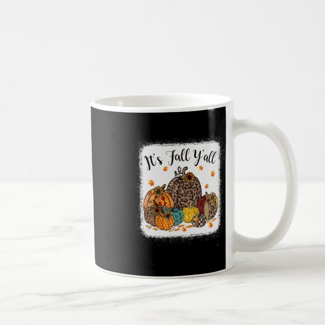 Taza De Café Cae vibras es Calabaza de leopardo otoño (Derecha)