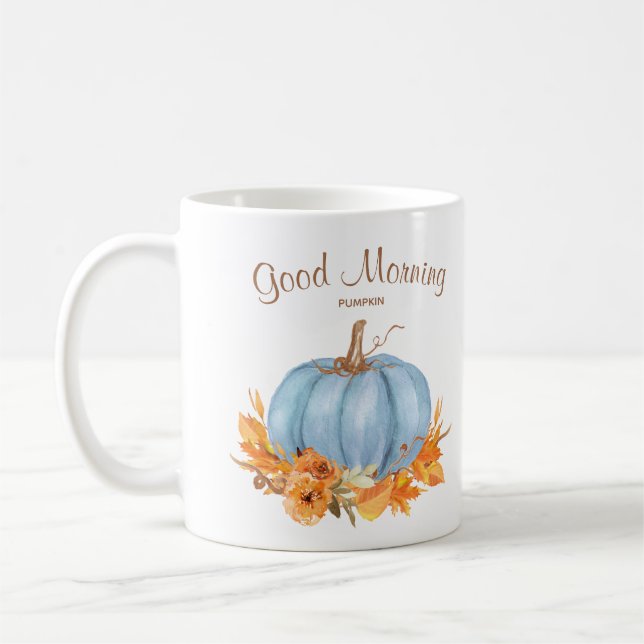 Taza De Café Caer Calabaza Azul Café Mug (Izquierda)