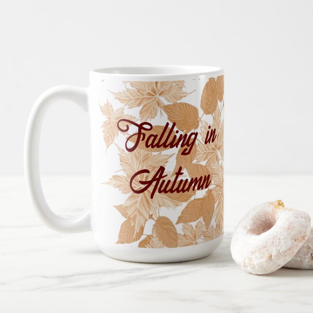 Taza De Café Caer en otoño deja Mug (Con donut)