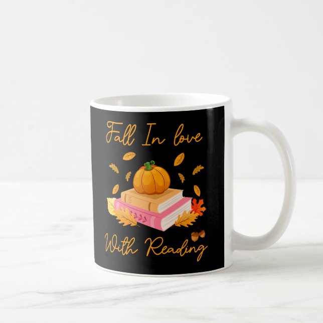Taza De Café Caer Enamorada De Las Calabazas Del Otoño Del Libr (Derecha)