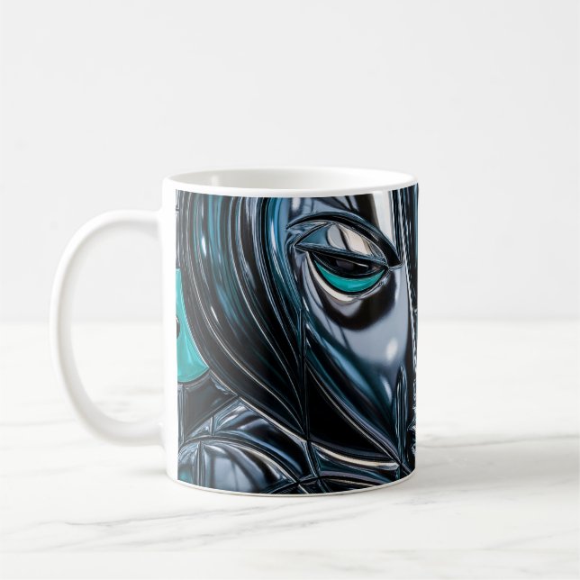 Taza De Café Café Abstracto Cibernético (Izquierda)