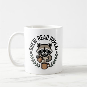 Taza De Café Café acogedor Raccoon Brown otoño