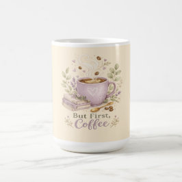 Taza De Café Café Acuarela de Lavanda Acogedor