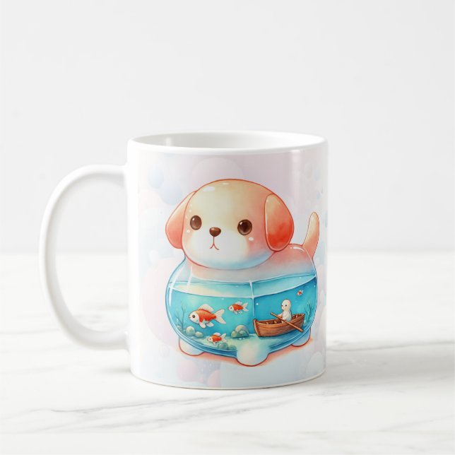 Taza De Café Café acuático con forma de perro capilar (Izquierda)