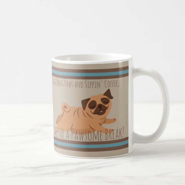 Taza De Café Café Adorable Mug Con Pug (Derecha)
