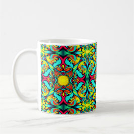 Taza De Café Café amarillo con estampado azul