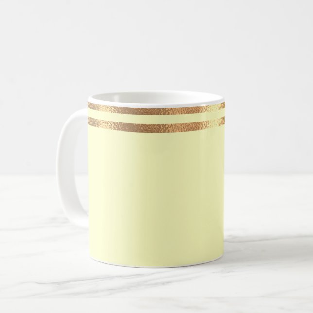Taza De Café Café amarillo y dorado embebido (Anverso izquierdo)