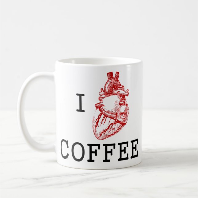 Taza De Café Café anatómico del corazón I (Izquierda)