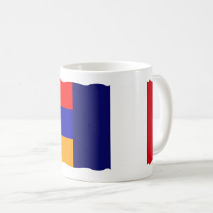 Taza De Café Café armenio con bandera francesa