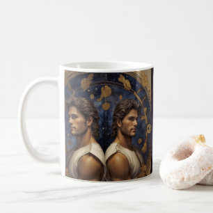 Taza De Café Café Astrológico Geminis masculino Mug