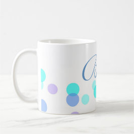 Taza De Café Café azul y Verde azulado con nombre