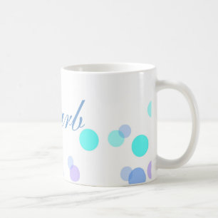 Taza De Café Café azul y Verde azulado con nombre