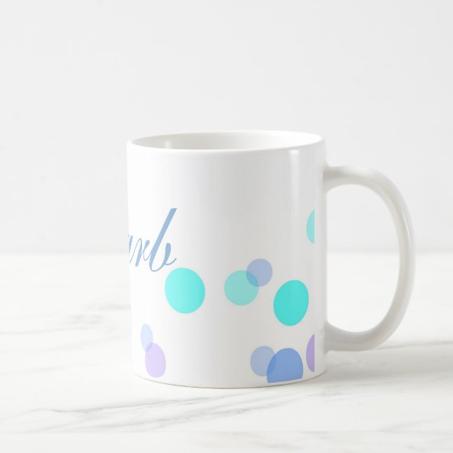 Taza De Café Café azul y Verde azulado con nombre (Derecha)
