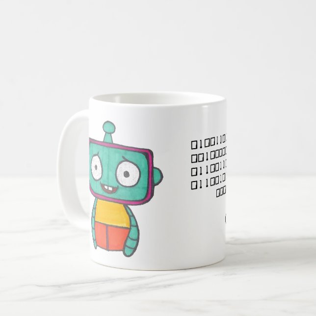 Taza De Café Café binario Mug - Mmm, café (Anverso izquierdo)