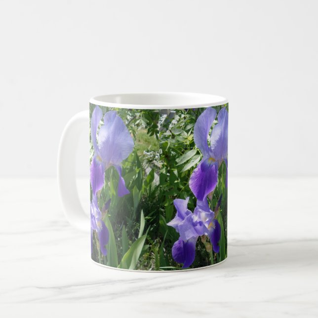 Taza De Café Café blanco morado de flores (Anverso izquierdo)