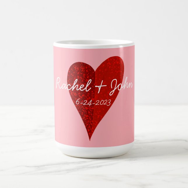 Taza De Café Café Boda personalizado con corazón (Centro)