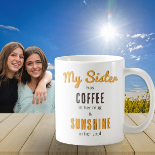 Taza De Café Café Bouquet Floral Hermosa Alma Hermana Sol