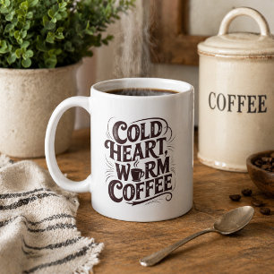 Taza De Café Café Caliente de Corazón Frío Vintage