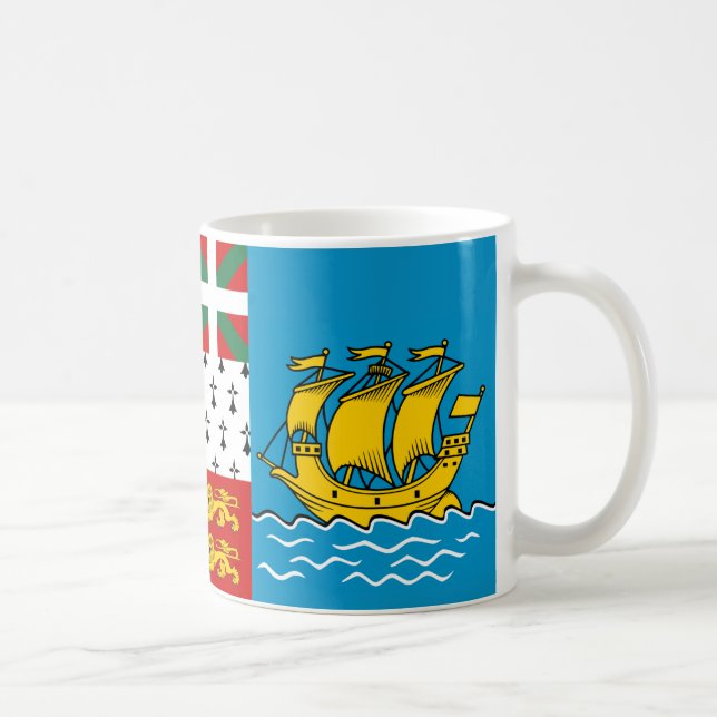 Taza De Café Café cerámico con bandera de San Pedro y Miquelón  (Derecha)