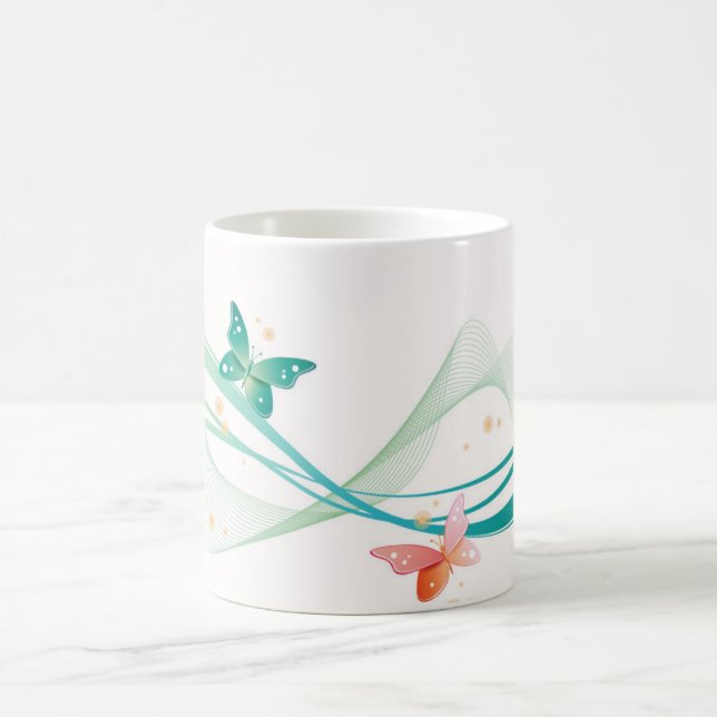 Taza De Café Café cerámico Mug-Butterflies (Centro)