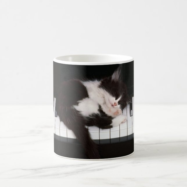 Taza De Café Café cerámico Mug-Piano Kitten (Centro)
