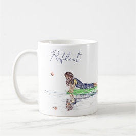 Taza De Café Café Chica y mariposa simple y simple