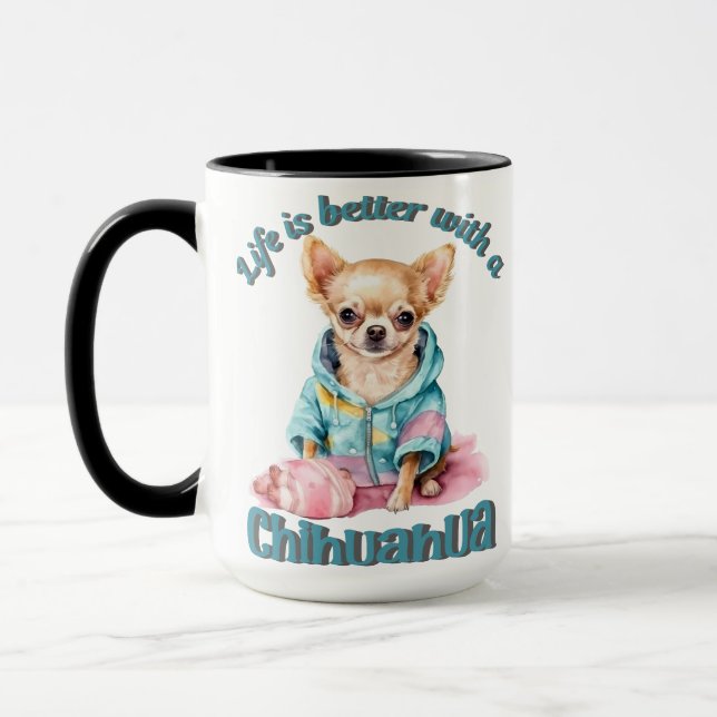Taza De Café Café Chihuahua Perro Perro personalizado (Izquierda)