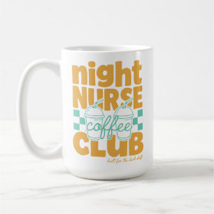 Taza De Café Café Club de Enfermera Nocturna Retro Enfermera Mo
