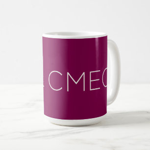 Taza De Café Café CMEC Mug - 15 onzas, rojo profundo con blanco