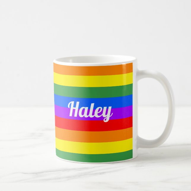 Taza De Café Café con arcoiris personalizado (Derecha)