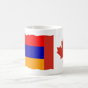 Taza De Café Café con bandera armenia y canadiense