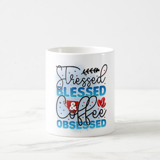Taza De Café Café con bendición estresada obsesionado (Centro)