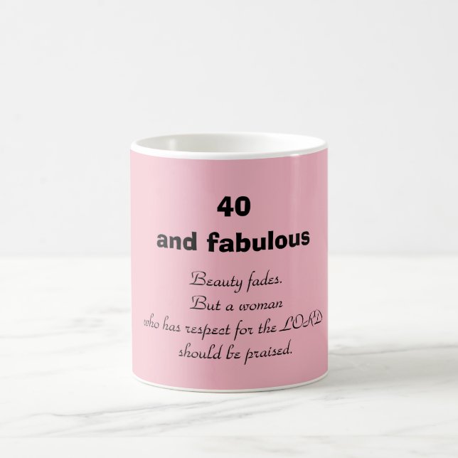 Taza De Café Café con escritura de cumpleaños número 40 (Centro)
