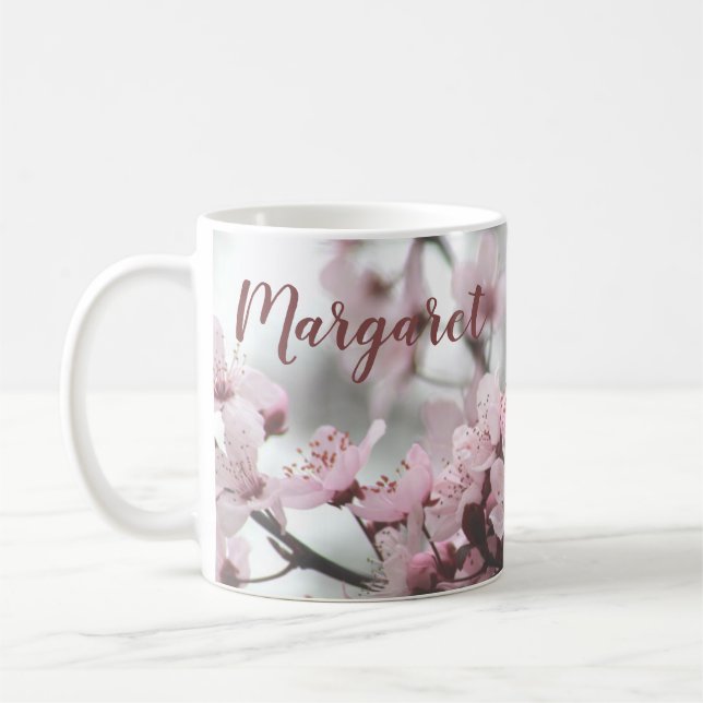 Taza De Café Café con flores de cerezo personalizado (Izquierda)