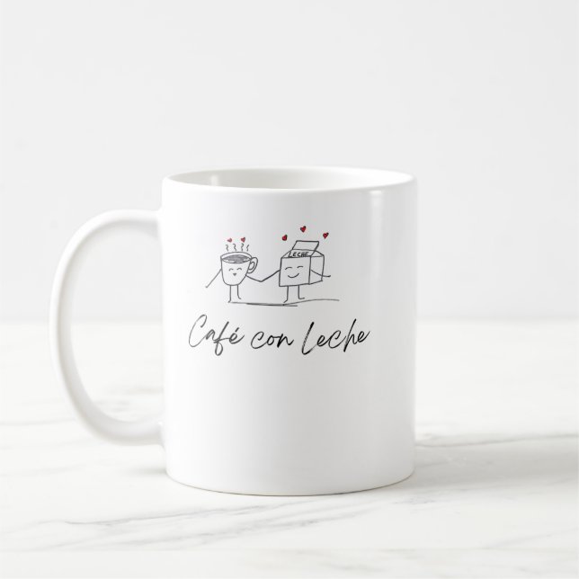 Taza De Café Cafe Con Leche Café Con Camiseta De Leche (Izquierda)