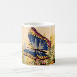 Taza De Café Café con mariposa azul