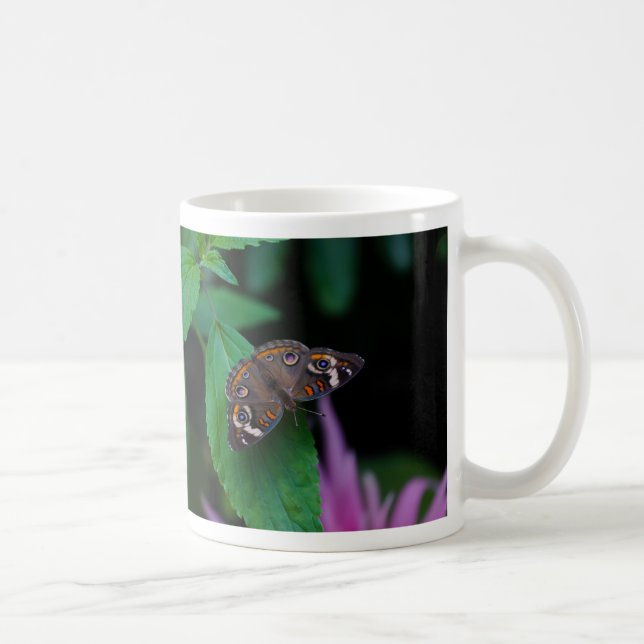 Taza De Café Café con mariposa vista Mug (Derecha)