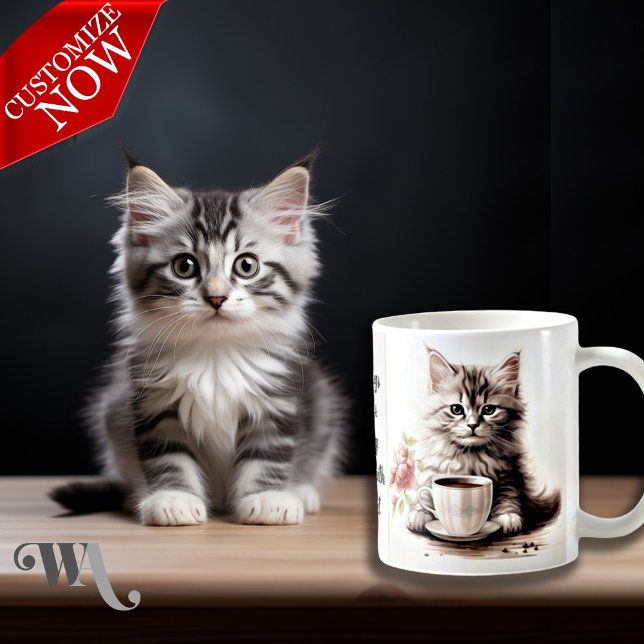 Taza De Café Café con mi gato (Easy to Personalize)