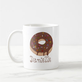 Taza De Café Café con nombre personalizado donut de chocolate
