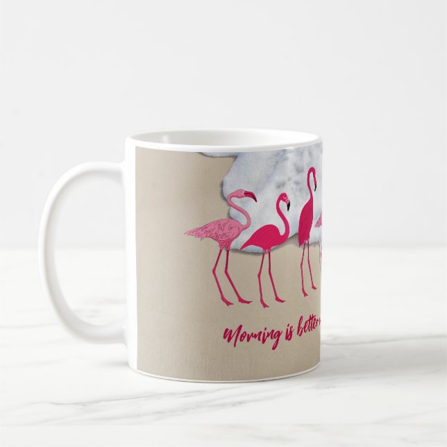 Taza De Café Café Con Personalizado Flamingos Diciendo (Izquierda)