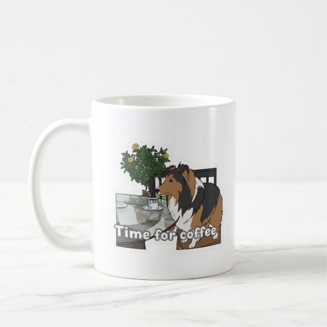 Taza De Café Café con un sheltie (Izquierda)
