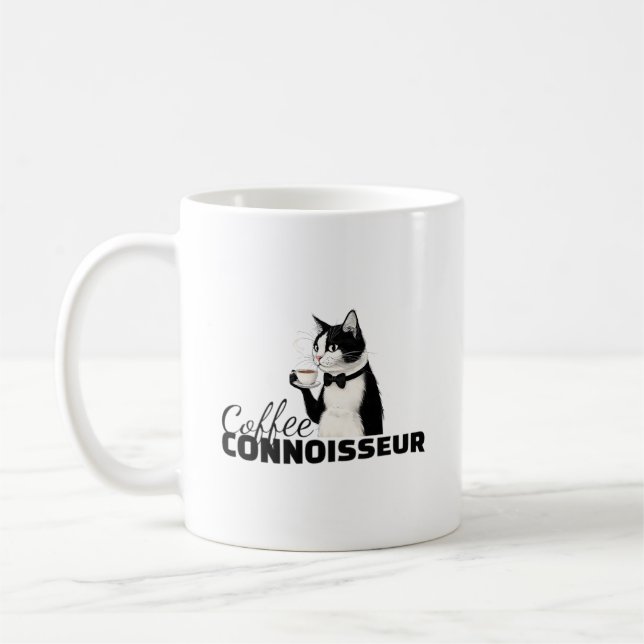 Taza De Café Café Connoisseur lindo gato elegante café tazón (Izquierda)