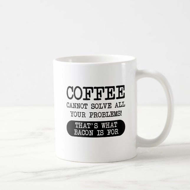 Taza De Café Café contra Bacon Gracioso Mug (Derecha)