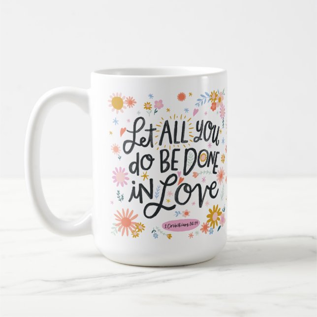 Taza De Café Café cristiano Mug - Hecho con amor (Izquierda)