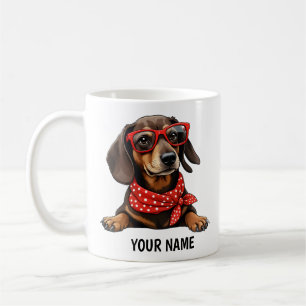Taza De Café Café Dachshund personalizado: salchicha