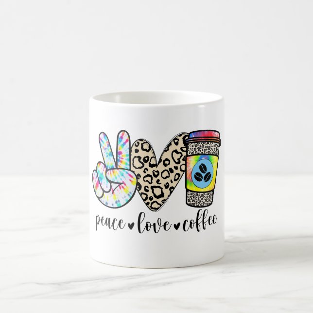 Taza De Café Café de amor de paz (Centro)