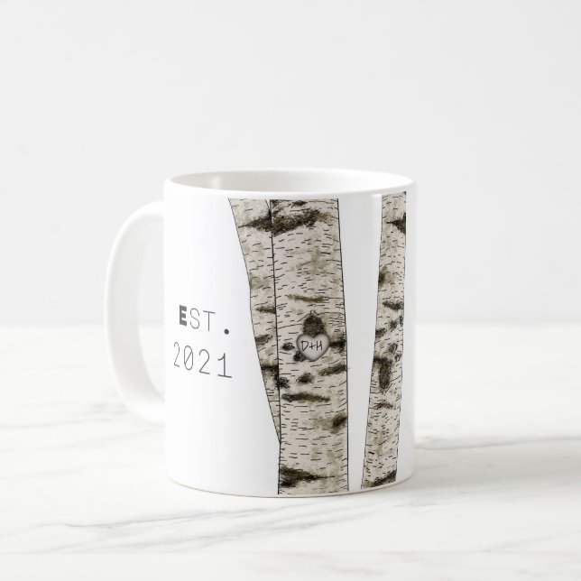 Taza De Café Café de árbol de birch grabado (Anverso izquierdo)