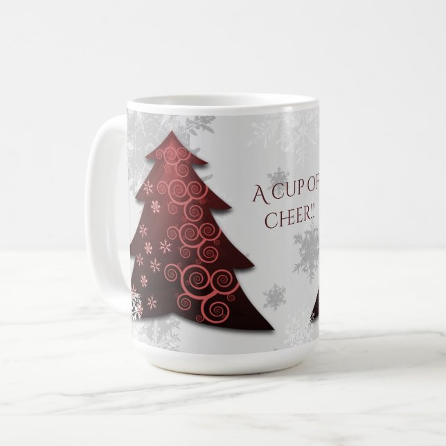 Taza De Café Café de árbol de navidad rojo (Anverso izquierdo)